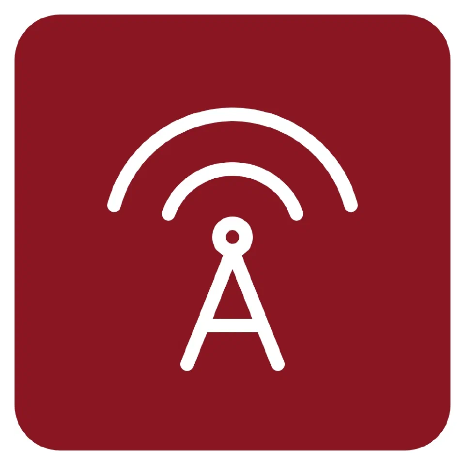 The Maple Wireless mark: a radio mast sending two arcs of signal